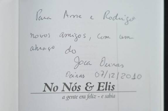 Dedicatória de Joca Oeiras no livro que organizou